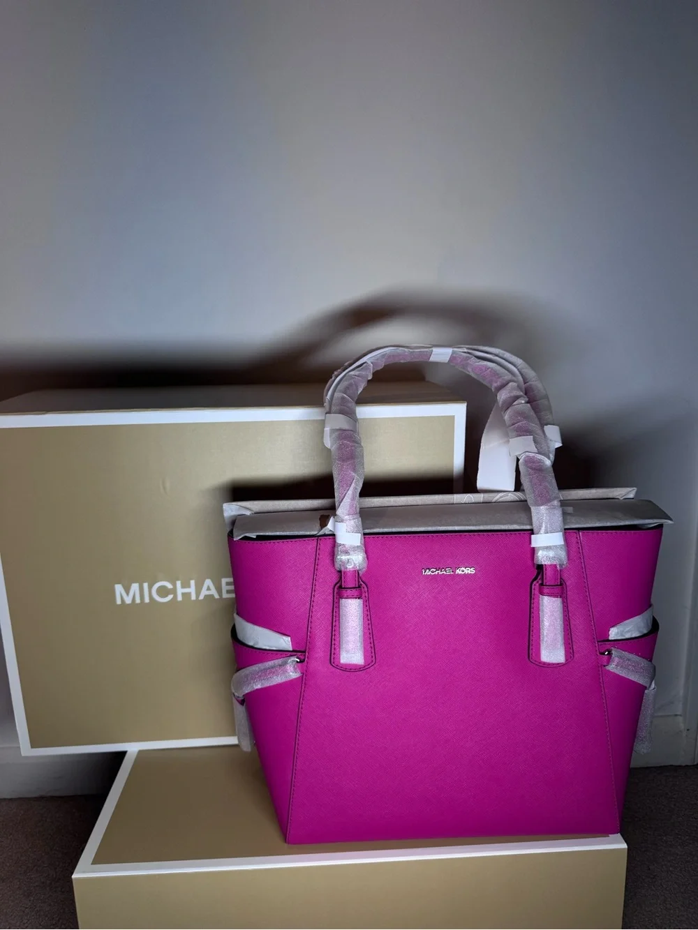 Michael Kors Fuchsia Saffiano Leather Tote